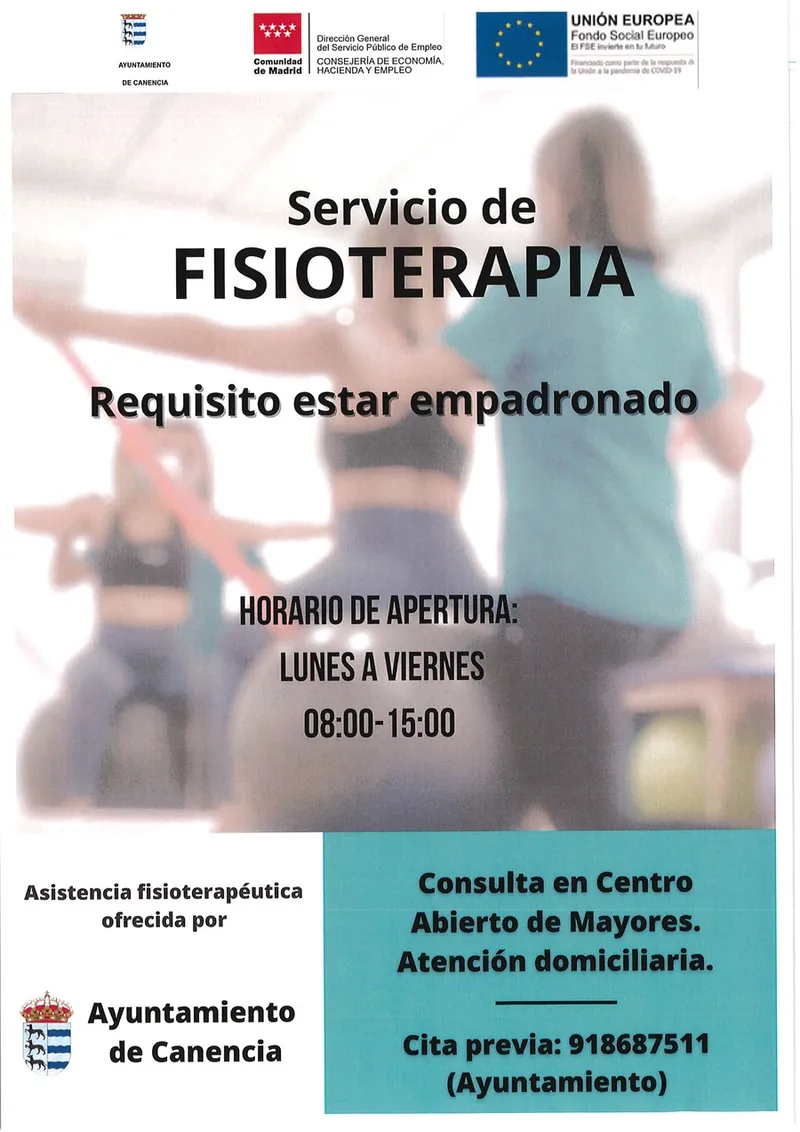 Canencia amplía el servicio de fisioterapia para sus vecinos
