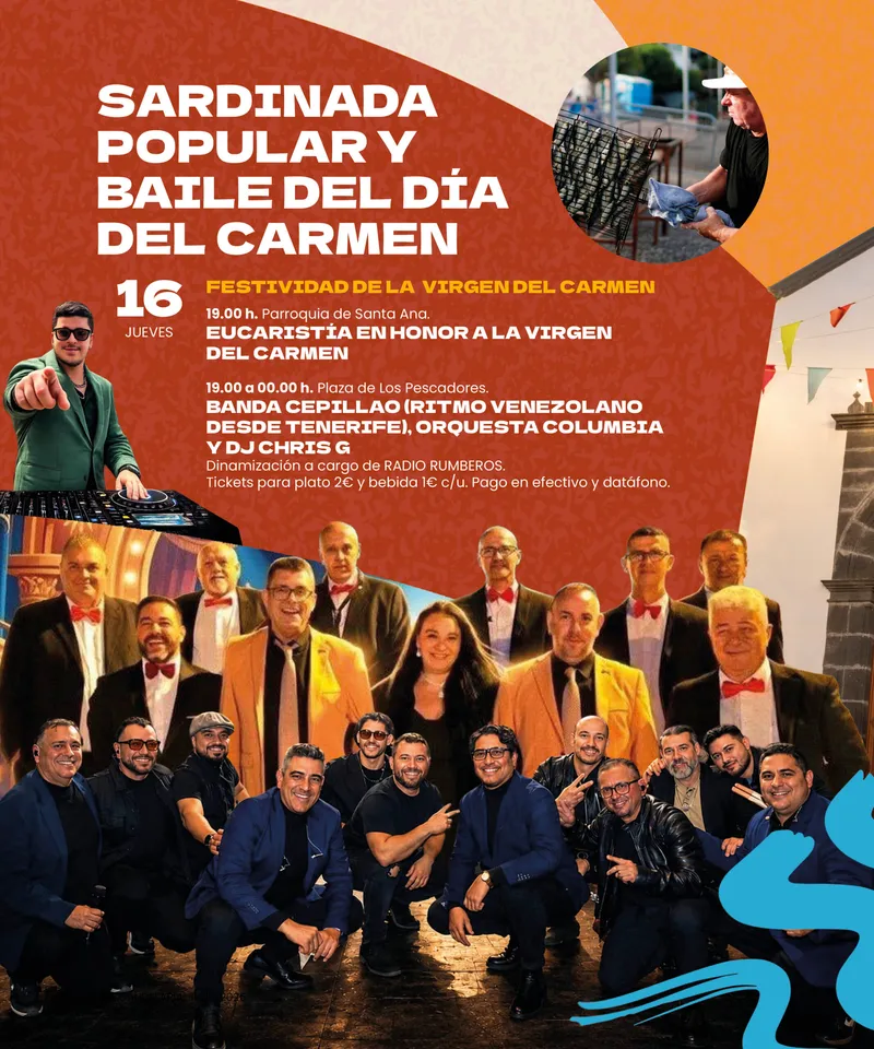 Candelaria celebra la Sardinada Popular y el Baile del Día del Carmen