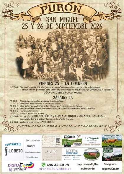 Purón celebra sus Fiestas de San Miguel con un programa repleto de actividades