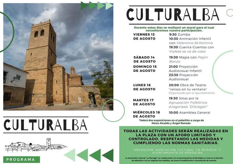 Bordalba celebra su Semana Cultural con un variado programa de actividades en agosto