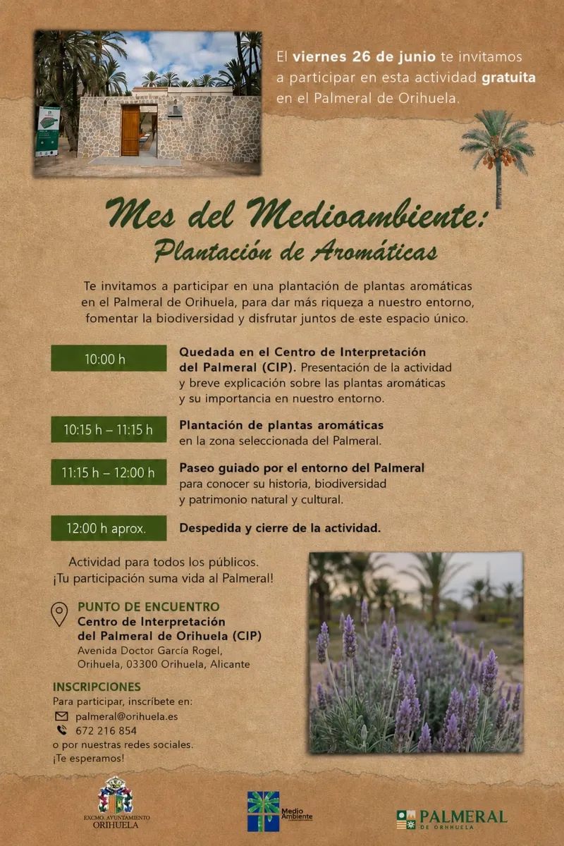 Orihuela fomenta la biodiversidad con una jornada de plantación de aromáticas en El Palmeral