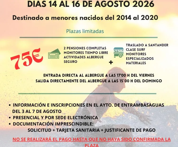Abiertas las inscripciones para el Albergue MAX de surf 2026