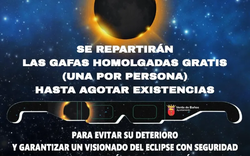 Venta de Baños se prepara para el eclipse solar total de 2026 con reparto de gafas