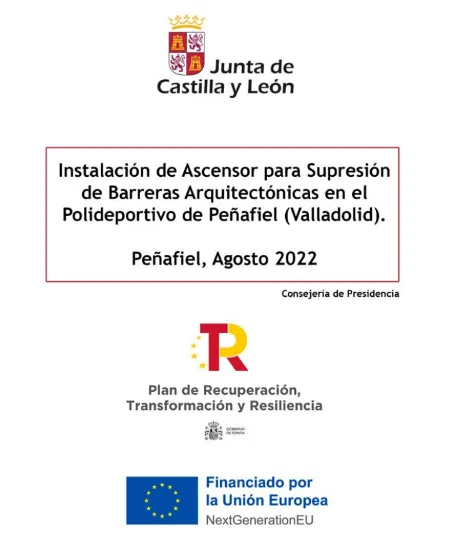 Peñafiel recibe 50.000€ para instalar un ascensor en su polideportivo