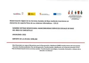 Carcastillo recibe subvención para la modernización digital de SSB