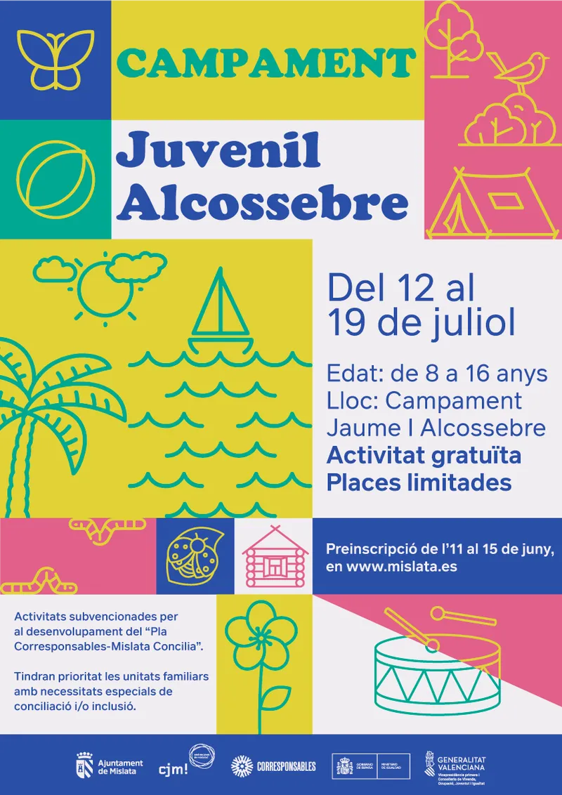 Campamento de verano gratuito en Alcossebre para jóvenes de Mislata