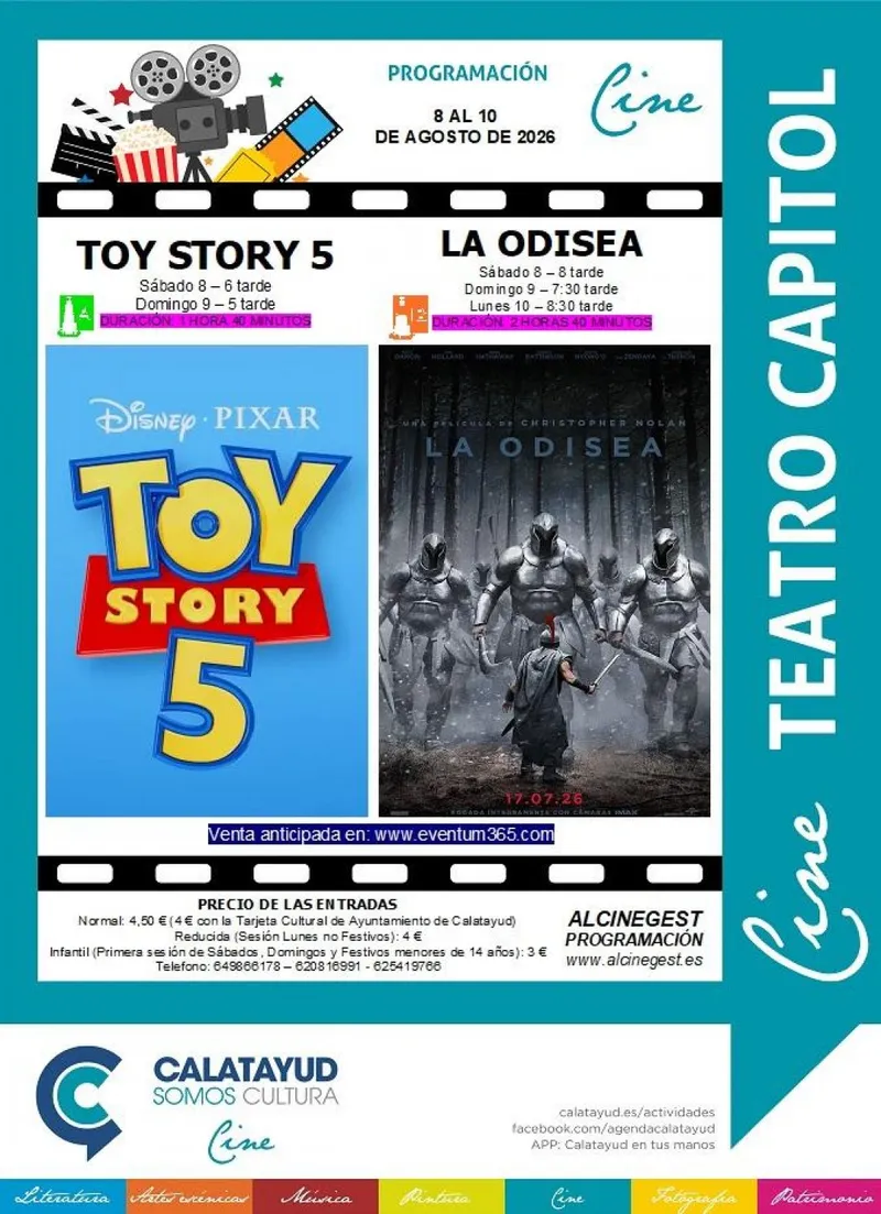Calatayud proyectará 'Toy Story y la Odisea' este fin de semana