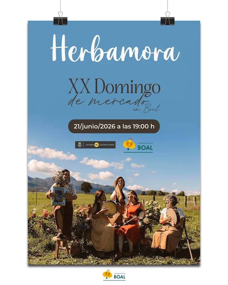 Herbamora clausurará el XX Domingo de Mercado de Boal con música tradicional asturiana