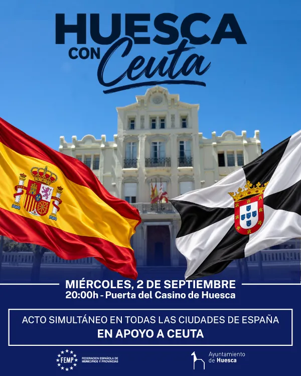 Huesca se une a la FEMP en apoyo a Ceuta con un acto solidario