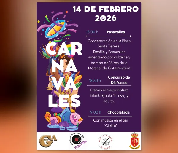Gotarrendura anuncia el Carnaval 2026 para el 14 de febrero