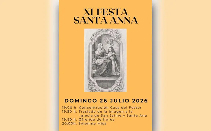 Benidorm honra a Santa Anna con actos religiosos y ofrenda de flores este domingo