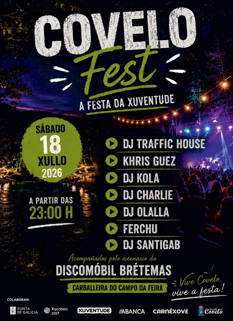 Covelo celebra la Festa da Xuventude con un cartel de DJs el 18 de julio