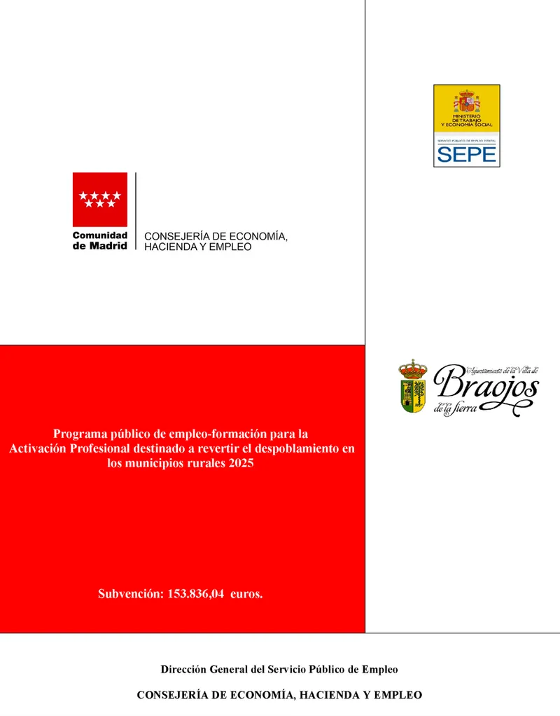 Braojos lanza un programa de empleo y formación para frenar el despoblamiento rural