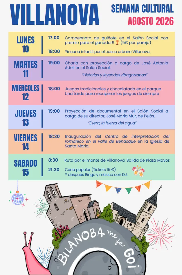 Villanova celebra su Semana Cultural del 10 al 15 de agosto con diversas actividades