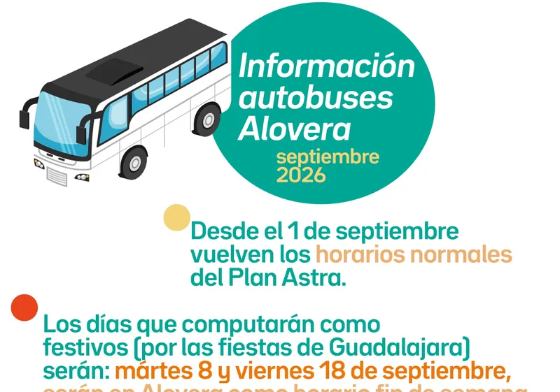 Alovera informa sobre horarios de transporte y festivos locales que afectan al servicio