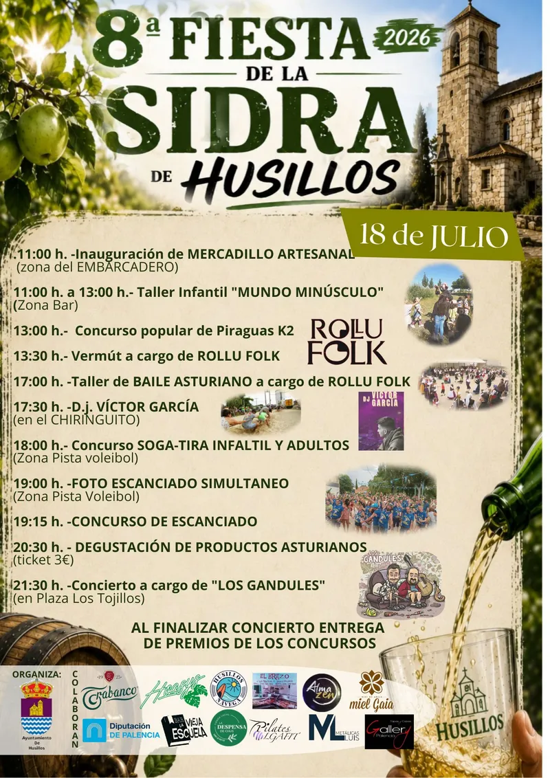 Husillos celebra su 8ª Fiesta de la Sidra el próximo 6 de julio