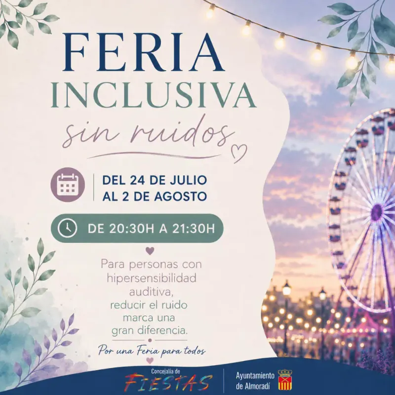 Almoradí celebra su feria con una hora diaria de atracciones sin ruido para mayor inclusión