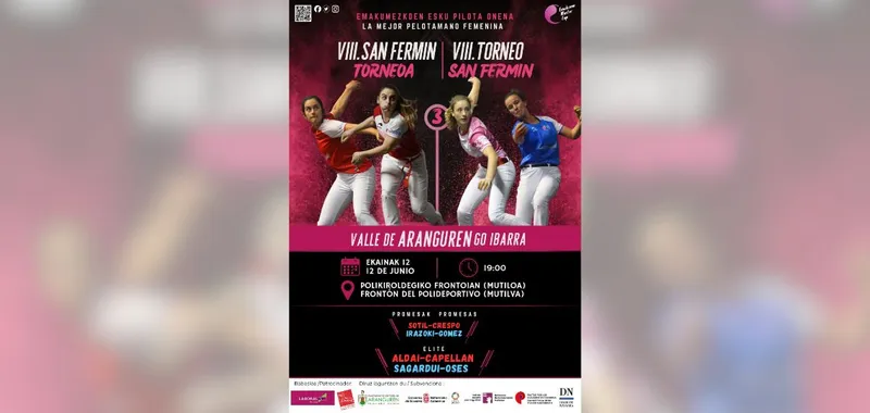 Mutilva acoge un partido del VIII Torneo de San Fermín de pelota a mano femenina