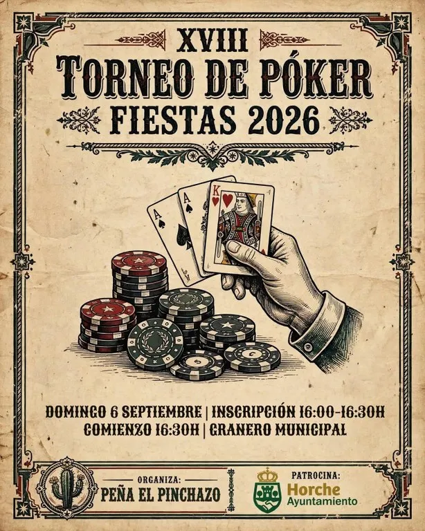 Horche celebra su XVIII Torneo de Póker durante las Fiestas 2026