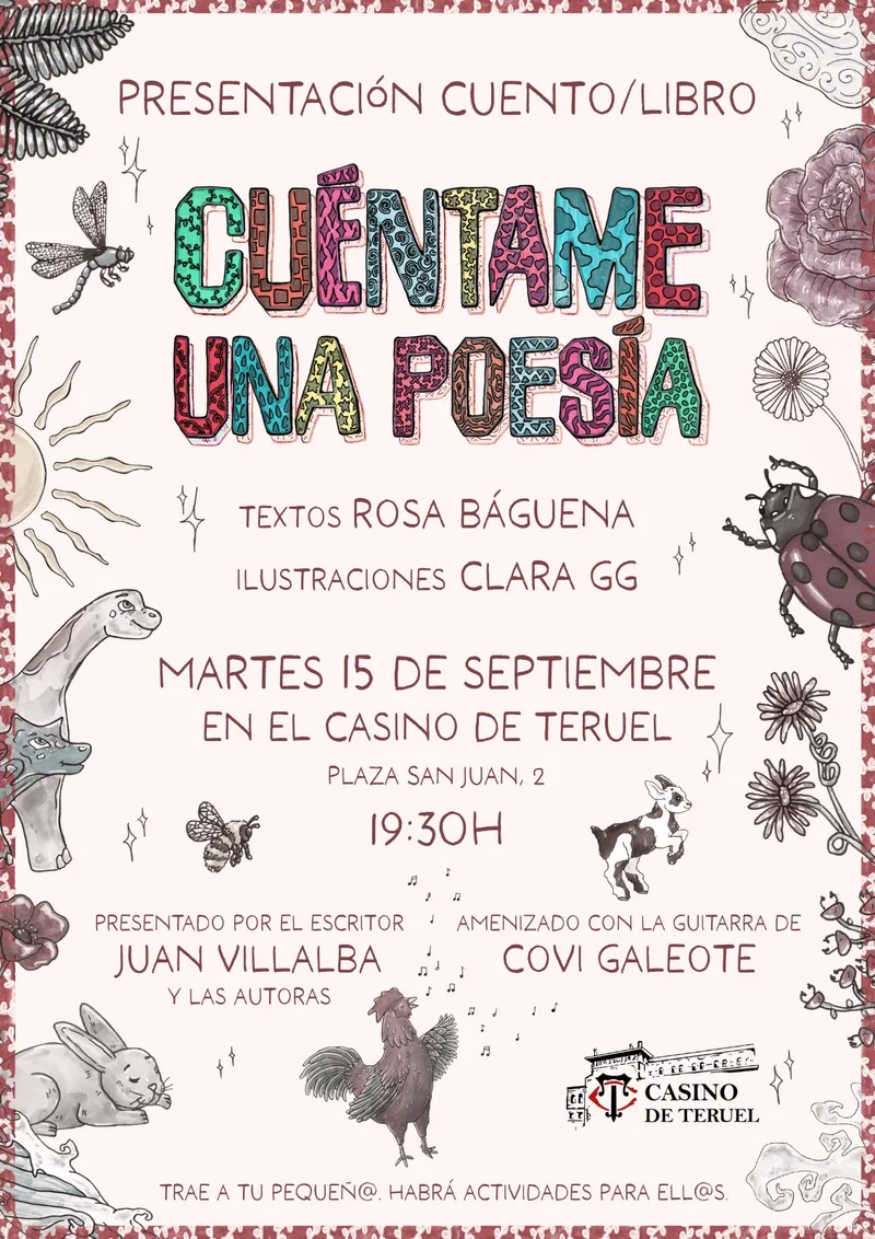 El Casino de Teruel acoge la presentación del poemario «Cuéntame una poesía»