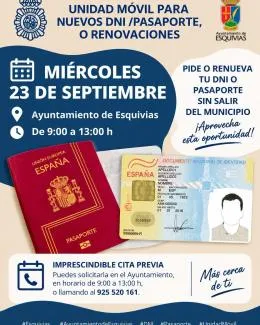 Esquivias reprograma la unidad móvil para DNI y pasaporte