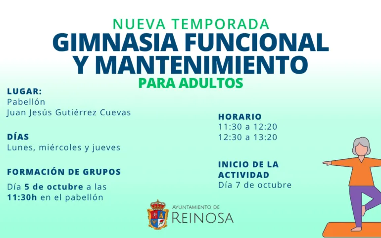 Reinosa amplía a tres días semanales las clases gratuitas de gimnasia de mantenimiento para adultos