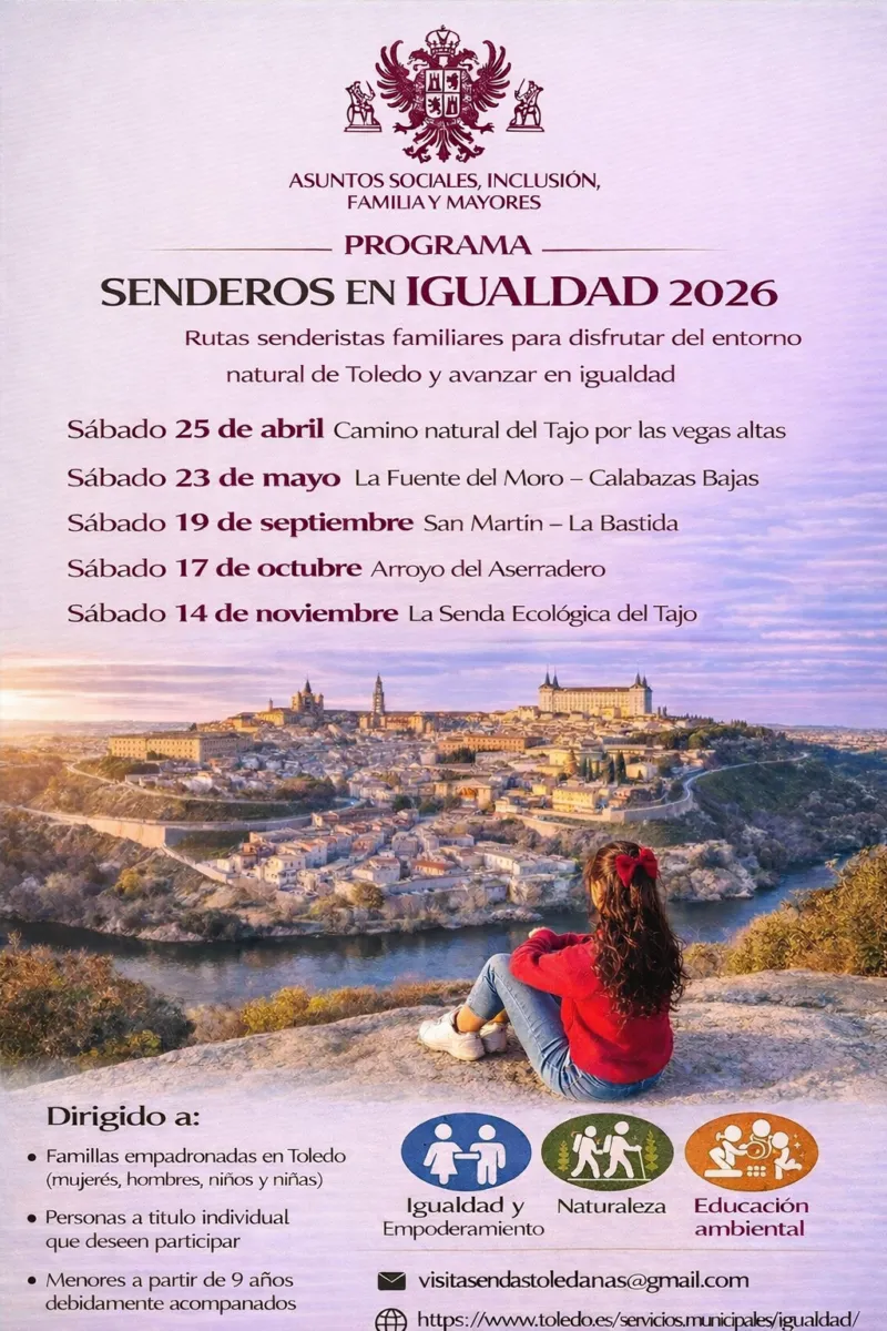 Toledo lanza 'Senderos por la Igualdad 2026' para familias en entornos naturales