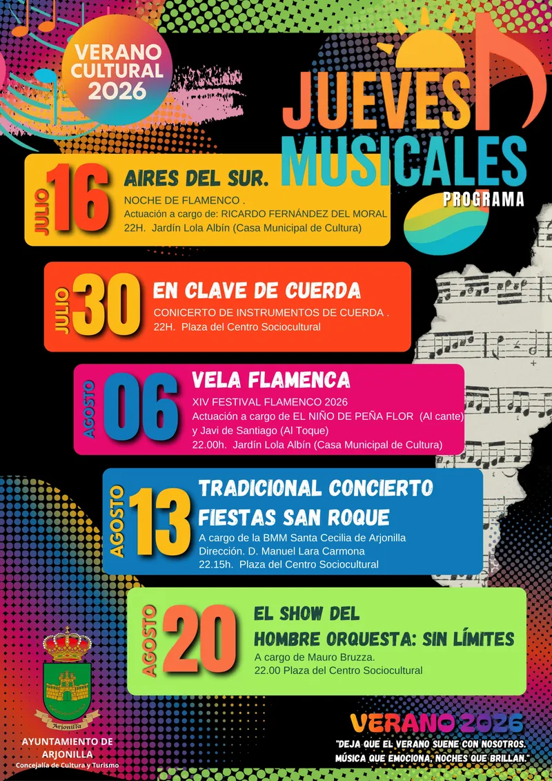 Arjonilla inicia su ciclo de 'Jueves Musicales' con flamenco y variedad en verano