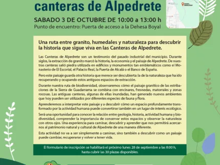 Descubre la biodiversidad oculta en las canteras históricas de Alpedrete