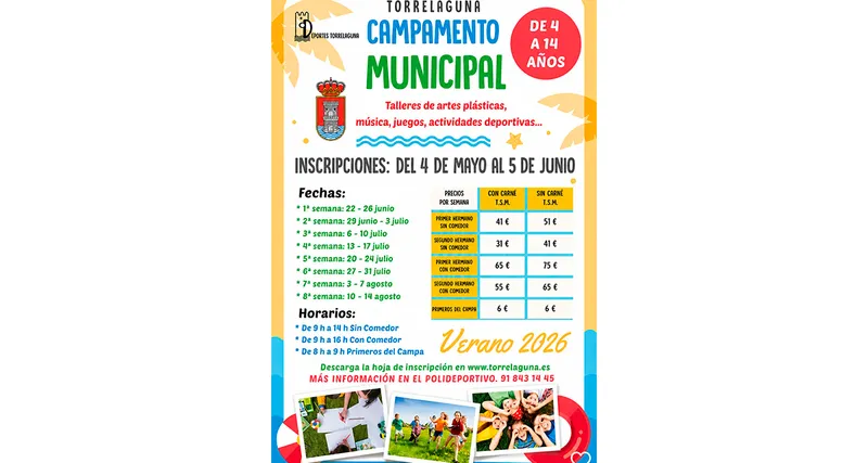 Torrelaguna abre inscripciones para su campamento de verano 2026