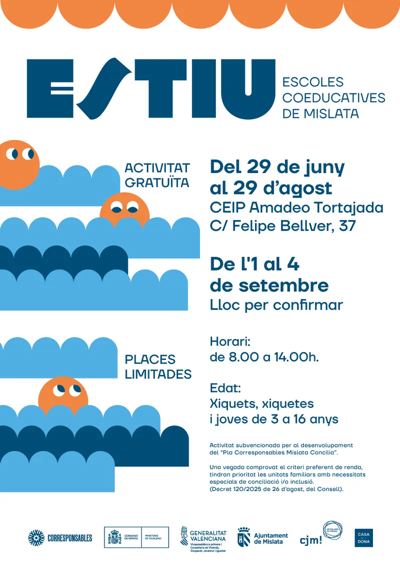 Mislata lanza escuelas de verano coeducativas gratuitas para menores de 3 a 16 años