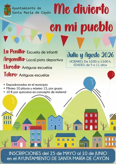 Santa María de Cayón abre inscripciones para los talleres de verano "Me divierto en mi pueblo"
