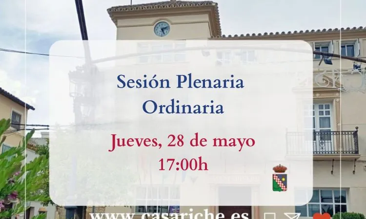 Casariche celebra pleno ordinario este jueves con fijación de fiestas y bonificaciones urbanísticas