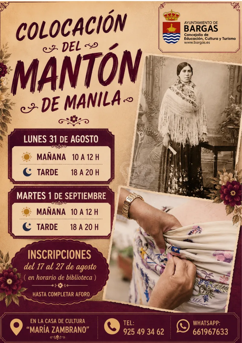 Bargas celebra la tradicional colocación del Mantón de Manila 2026