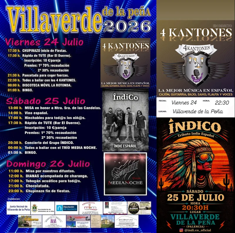 Villaverde de la Peña celebra sus fiestas patronales del 24 al 26 de julio