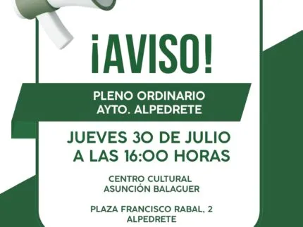 Alpedrete celebra pleno ordinario el 30 de julio con la Cuenta General y mociones ciudadanas
