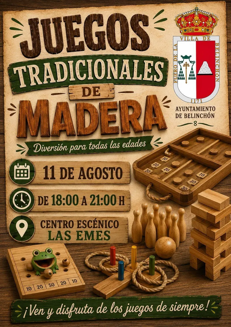 Belinchón celebra una tarde de juegos tradicionales de madera para todas las edades