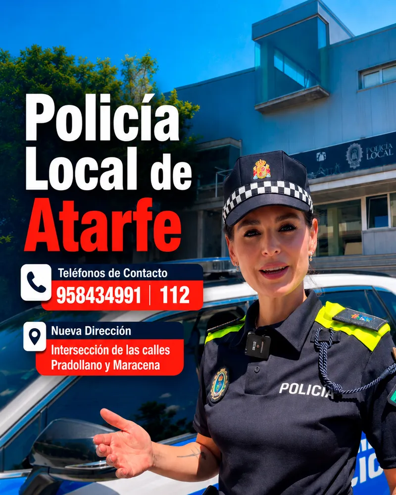 Atarfe actualiza la información de su Policía Local: nuevos teléfonos y ubicación