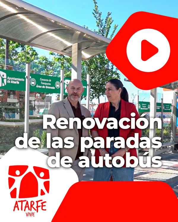 Atarfe renueva sus marquesinas y señalética de autobús para mejorar la accesibilidad