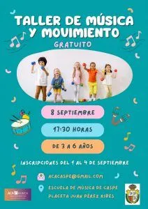 Caspe fomenta la música y la cultura con talleres gratuitos y jornadas de concienciación