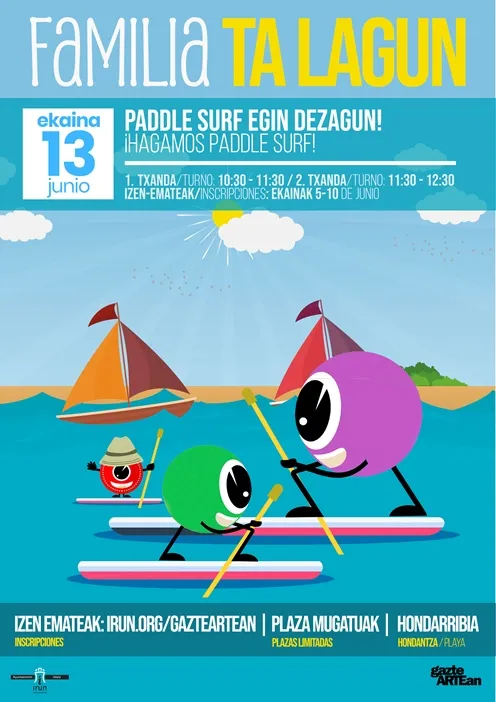 Irun despide el programa Familia ta Lagun con una jornada de paddle surf