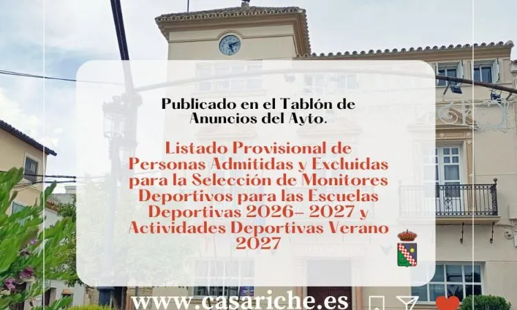 Casariche convoca las pruebas para monitores deportivos de escuelas y verano
