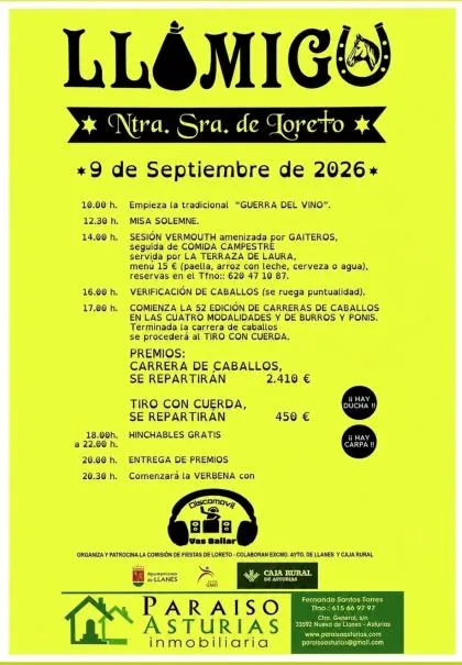 Llamigu celebra la fiesta de Nuestra Señora de Loreto con guerra de vino y carreras de caballos