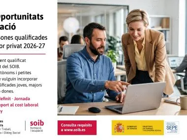 SOIB lanza subvenciones para contratar personal cualificado en empresas privadas