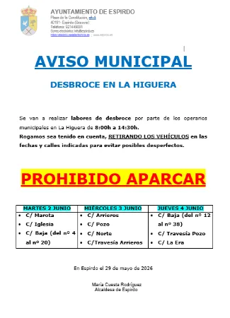 Espirdo inicia labores de desbroce en la zona de La Higuera