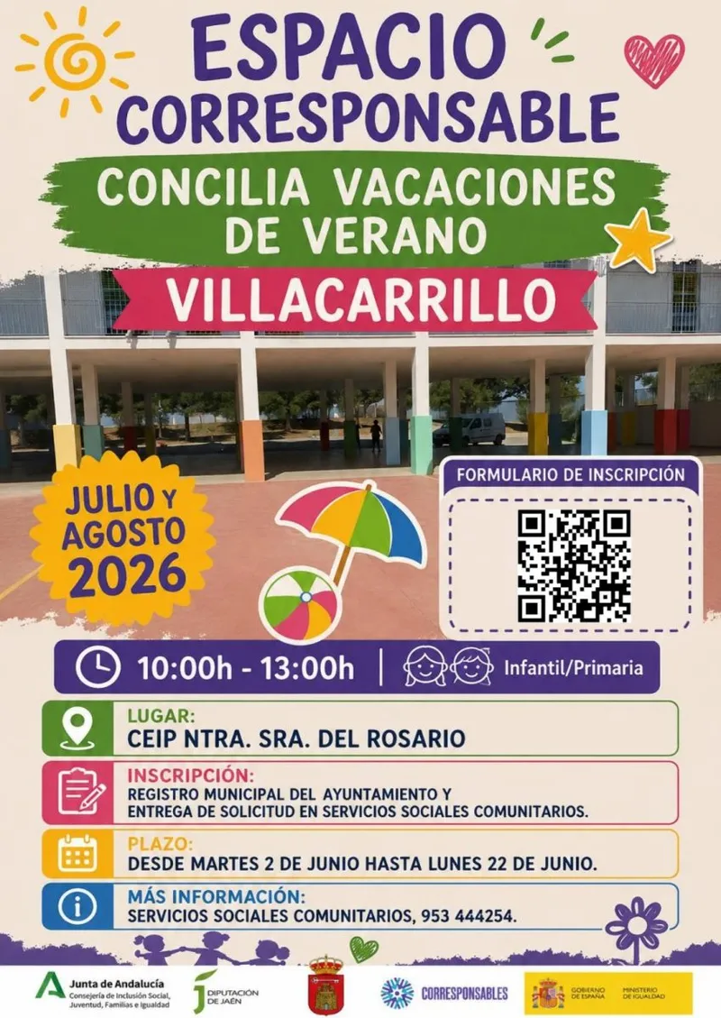 Villacarrillo lanza 'Concilia Vacaciones de Verano' para facilitar la conciliación familiar