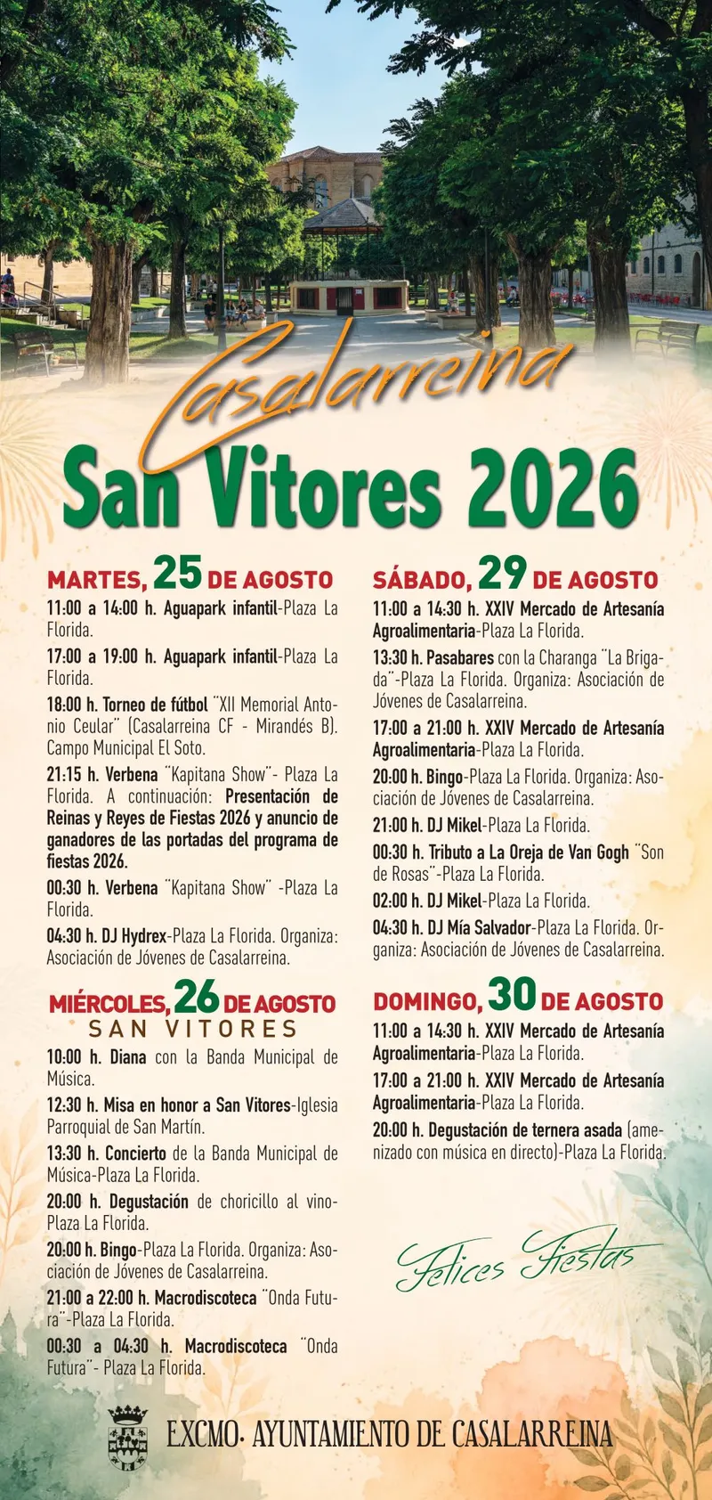 Casalarreina anuncia sus fiestas de San Vitores 2026 con un cartel festivo