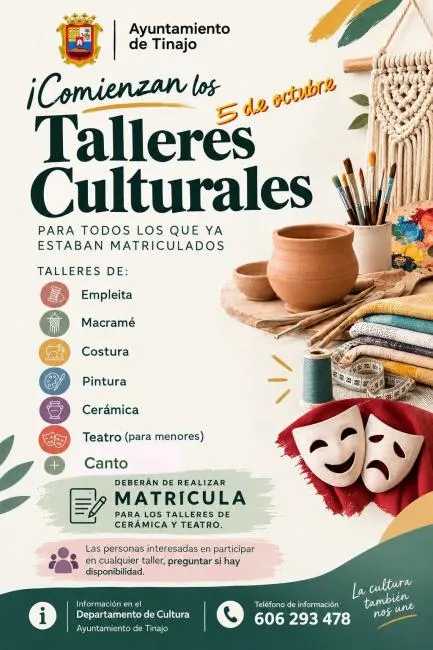 Tinajo lanza una variada oferta de talleres culturales para todas las edades
