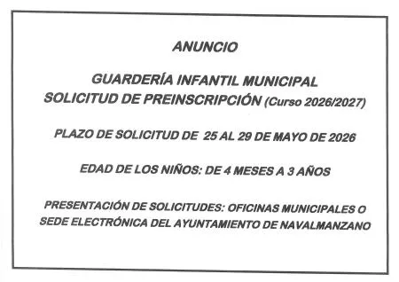 Navalmanzano abre el plazo de preinscripción para la guardería municipal