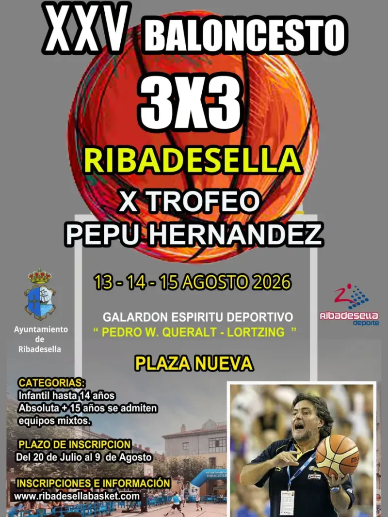 Ribadesella celebra la XXV edición del Torneo de Baloncesto 3x3 en la Plaza Nueva
